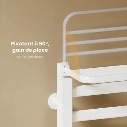 Chauffe-serviettes électrique avec thermostat intelligent WiFi - Blanc - 50 cm - DS CONCEPT
