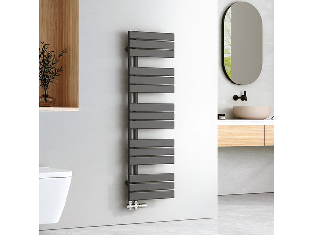 Sèche-serviettes plat à eau chaude avec connexion latérale - Anthracite - 40 cm - EMKE