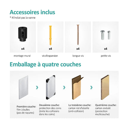 Sèche-serviettes plat à eau chaude avec connexion latérale - Anthracite - 40 cm - EMKE