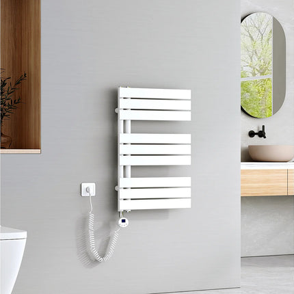 Sèche-serviettes électrique suspendu avec tige chauffante - Blanc - 50 cm - DS CONCEPT