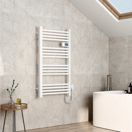 Sèche-serviettes électrique blanc avec thermostat digital - 96 cm - EMKE