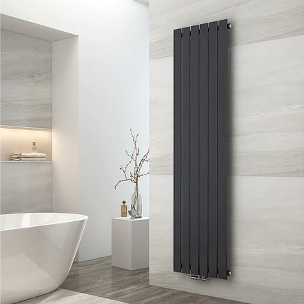 Radiateur à eau chaude plat mural vertical finition anthracite - 46 cm - EMKE