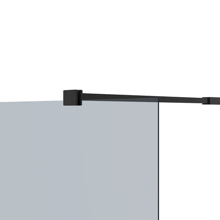 Paroi de douche à l'italienne finition verre fumé avec barres aluminium noir mat - Noir fumé - 120 cm - MALIKA II
