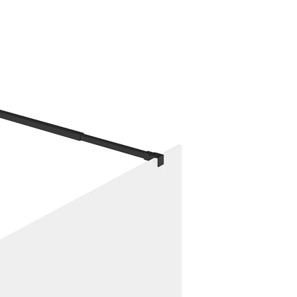 Paroi de douche à l'italienne design industriel noir mat - 140 cm - DAREN