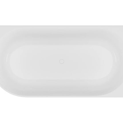Baignoire asymétrique striée avec tablier mat - Blanc - 170 cm - BARBORI