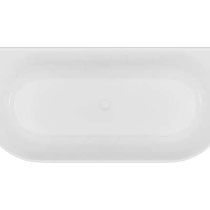 Baignoire semi îlot striée - Blanc mat - 80 cm - BARBORI