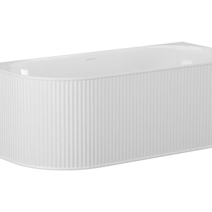 Baignoire semi îlot striée - Blanc mat - 80 cm - BARBORI