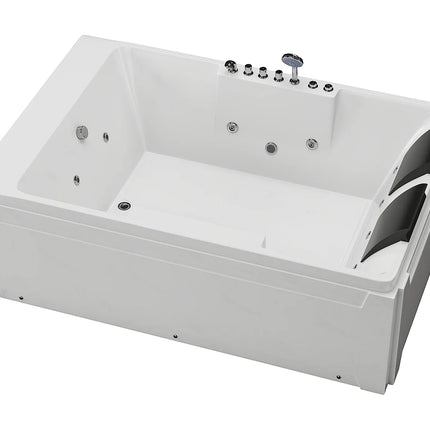 Baignoire balnéo angle droit avec 2 places - Blanc - 182 cm - THALASSA