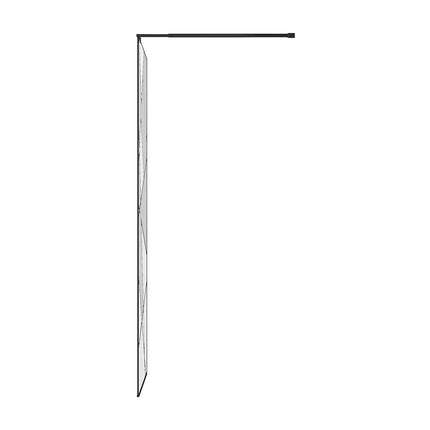Paroi de douche à l'italienne sérigraphiée mate avec barre de stabilisation réglable - Noir mat - 140 cm - DS CONCEPT Espace Pro