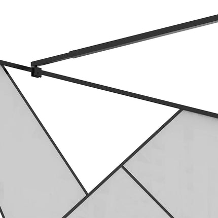 Paroi de douche à l'italienne sérigraphiée mate avec barre de stabilisation réglable - Noir mat - 140 cm - DS CONCEPT Espace Pro