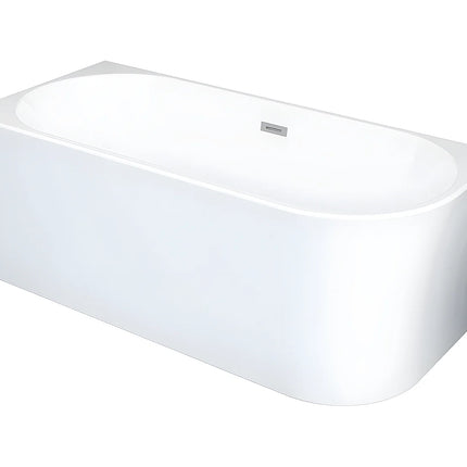 Baignoire d'angle asymétrique à poser - Blanc brillant - 150 cm - PONTICOLA