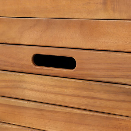 Meuble de salle de bain à poser avec double vasque - naturel foncé - 130 cm - PULUKAN