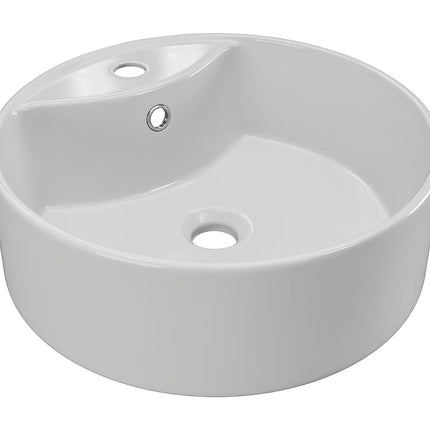 Meuble de salle de bain suspendu cannelé avec vasque à poser ronde - Rose poudré - 80 cm - SATOBAL
