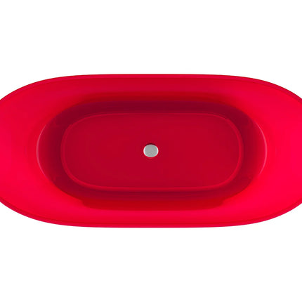 Baignoire îlot ovale finition brillante à poser au sol - Rouge - 160 cm - SPAVO