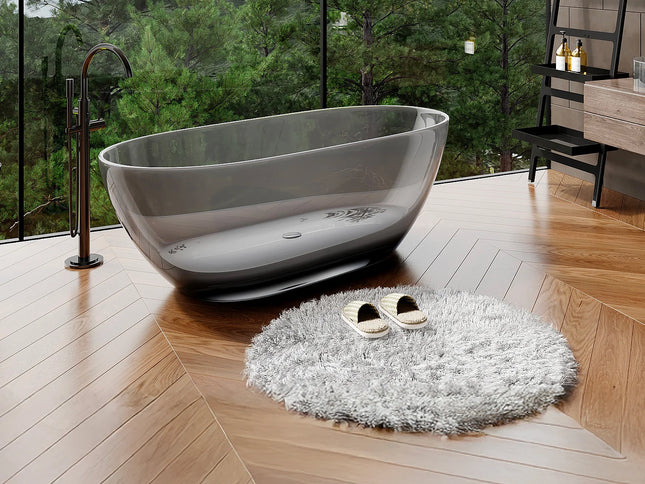 Baignoire îlot ovale finition brillante à poser au sol - Rouge - 160 cm - SPAVO