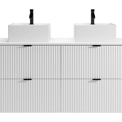 Meuble de salle de bain double vasque à poser finition mate - Blanc - 120 cm - Good for Planet