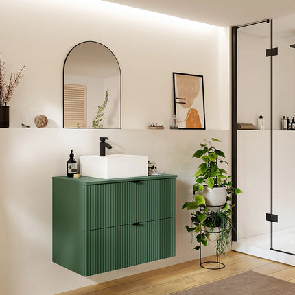 Meuble de salle de bain double vasque à poser finition mate - Blanc - 120 cm - Good for Planet