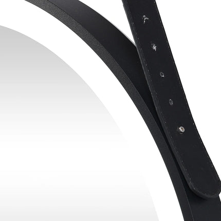 Miroir lumineux rond avec éclairage LED et anti-buée - noir mat - 60 cm - BORJA