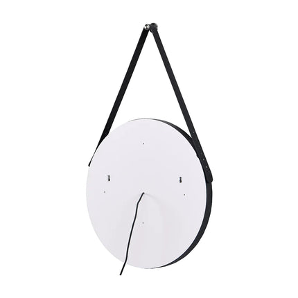 Miroir lumineux rond avec éclairage LED et anti-buée - noir mat - 60 cm - BORJA