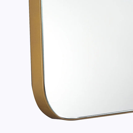 Miroir salle de bain rectangulaire finition mate avec cadre aluminium - Doré - 50 cm - Les Essentiels