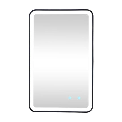 Miroir lumineux avec éclairage LED et anti-buée - Noir - 50 cm - LIMORICO