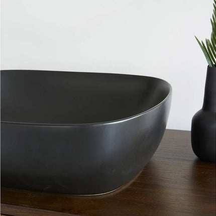 Vasque en céramique élégante avec vasque ovale - noire - 49 cm - DS CONCEPT