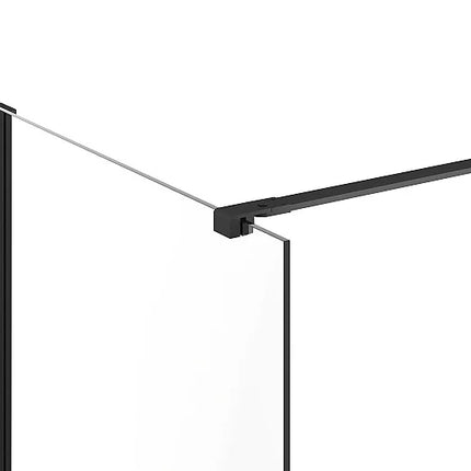 Paroi de douche à l'italienne finition mat avec barre de stabilisation ajustable - Noir mat - 80 cm - DAREN DS CONCEPT
