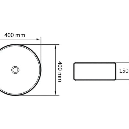 Lavabo à poser en céramique brillante avec vasque ronde - Blanc - 40 cm - DS CONCEPT