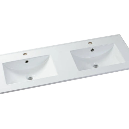 Meuble de salle de bain suspendu rainuré avec vasque à encastrer - Bleu nuit - 120 cm - Les éphémères