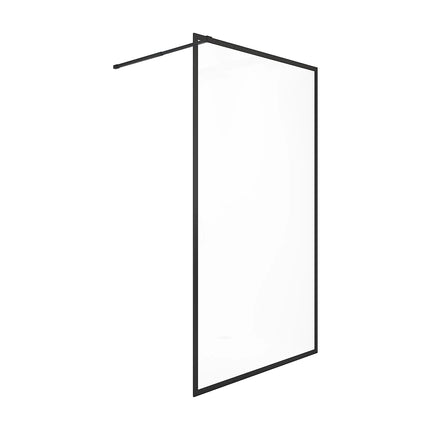 Paroi de douche à l'italienne design minimaliste - Noir mat - 120 cm - AMBERI