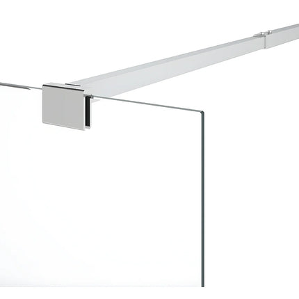 Paroi de douche à l'italienne design industriel avec porte-serviette - Argenté - 120 cm - Les Astucieux