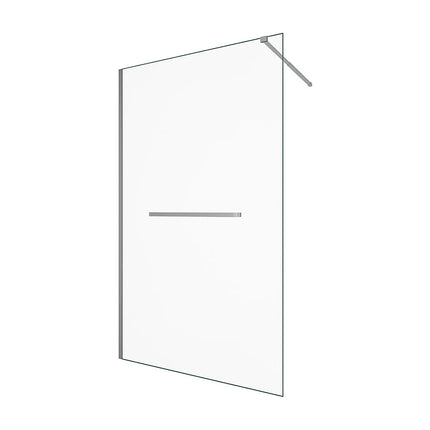 Paroi de douche à l'italienne design industriel avec porte-serviette - Argenté - 120 cm - Les Astucieux