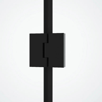 Paroi de douche fixe avec porte pivotante style industriel finition noir mat - 100 cm - PRINCETON