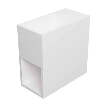 Lave-main suspendu avec vasque intégrée - blanc - 40 cm - PUMORI