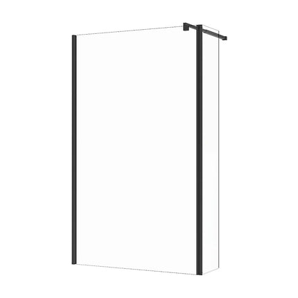 Paroi de douche à l'italienne finition mat avec barre de fixation ajustable - Noir mat - 120 cm - DAREN