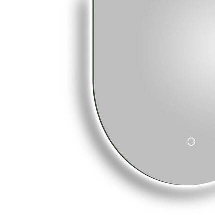 Miroir de salle de bain ovale lumineux LED avec bouton tactile - Transparent - 50 cm - Les Astucieux