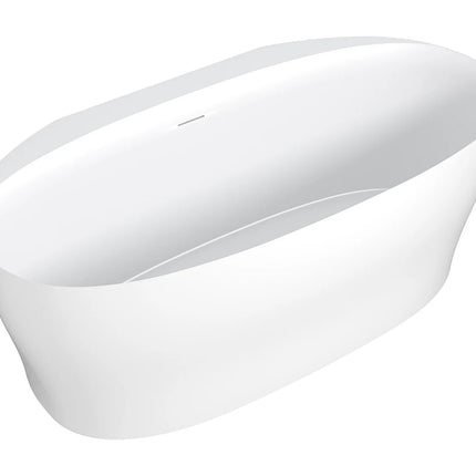 Baignoire ovale finition mate sans pieds - Blanc - 160 cm - LUMEL