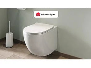 WC suspendu sans bride blanc brillant - 36 cm - Les Essentiels DS CONCEPT