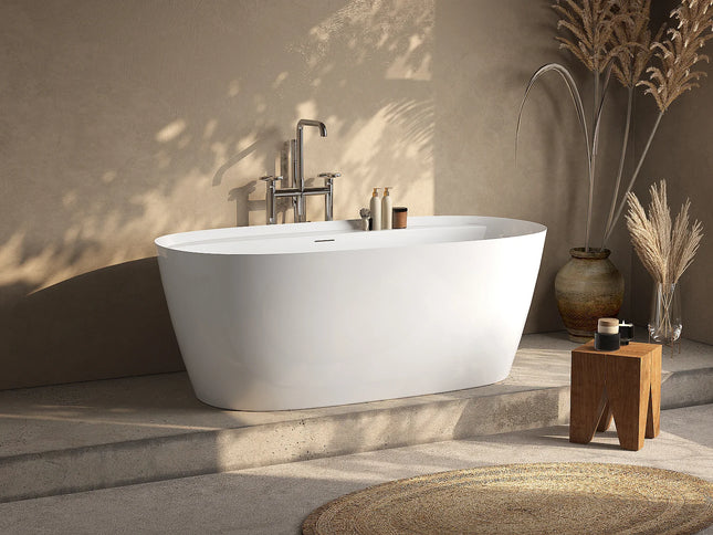 Baignoire îlot ovale finition brillante - Blanche - 160 cm - FORIMI