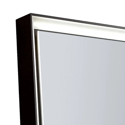 Miroir de salle de bain lumineux avec étagère intégrée - Noir mat - 60 cm - Les Astucieux