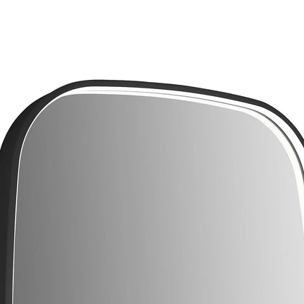 Miroir de salle de bain lumineux avec LED intégrée - Noir - 60 cm - Les Astucieux
