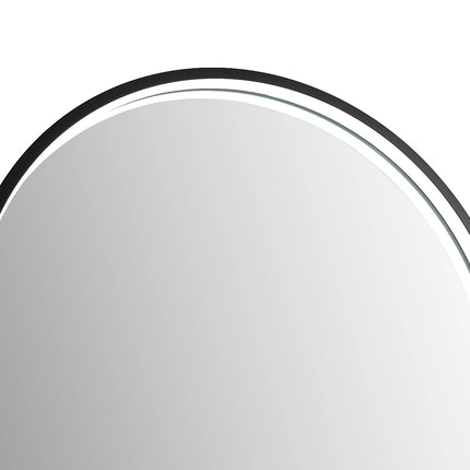 Miroir de salle de bain lumineux en arche avec éclairage LED - Noir mat - 50 cm - Les Astucieux