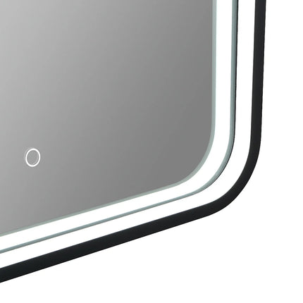 Miroir de salle de bain lumineux en arche avec éclairage LED - Noir mat - 50 cm - Les Astucieux
