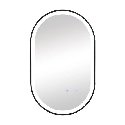 Meuble de salle de bain suspendu rainuré avec vasque à encastrer et miroir LED - Beige - 80 cm - PAVANI