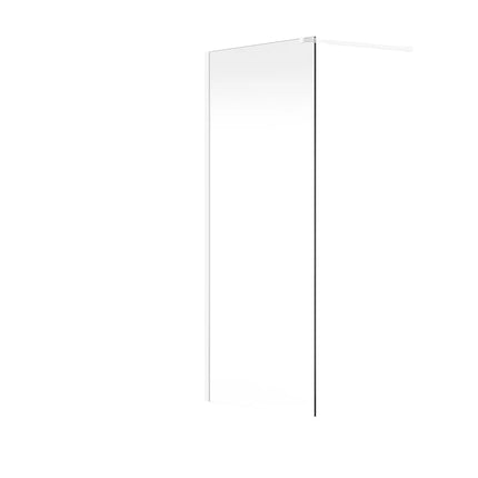 Paroi de douche à l'italienne finition mat avec barre de stabilisation inox - Blanc mat - 140 cm - Espace pro