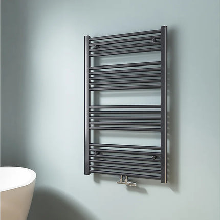 Radiateur sèche-serviettes à eau chaude finition blanc laqué - 50 cm - DS CONCEPT