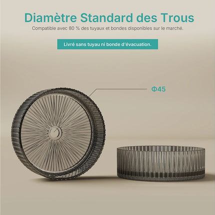 Lavabo à poser design rond avec vasque ronde - noir mat - 40 cm - EMKE