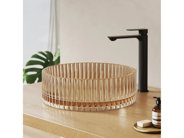 Lavabo à poser design rond avec vasque ronde - noir mat - 40 cm - EMKE