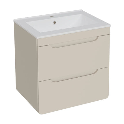 Meuble de salle de bain suspendu avec vasque à encastrer - Beige - 60 cm - ARUBA