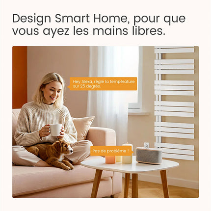 Radiateur sèche-serviettes électrique connecté blanc mat 104,1 cm EMKE